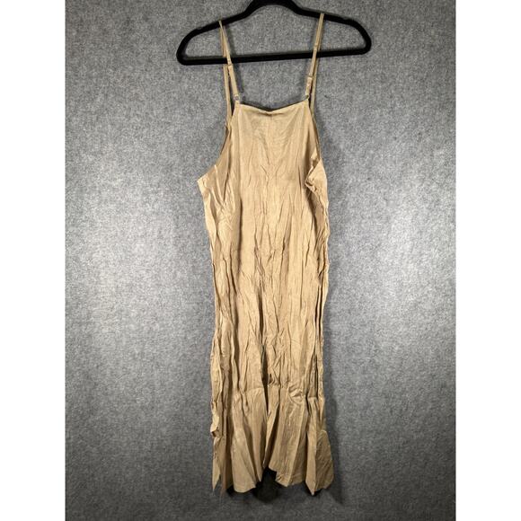 Pretty Angel Dress Women S Brown Linen Blend Midi Lagenlook hippie minimalist4 - Picture 7 of 8